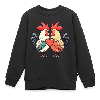Couple Amour Couple Amoureux - Sweat Premium enfant bio - noir - Devant - AI Model Kid Female (0cm)