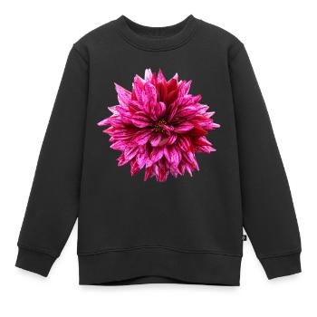 Fleur Rose Rose Fleur Fleurs Rose Rose Fleurs - Sweat Premium enfant bio - noir - Devant - AI Model Kid Female (0cm)