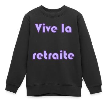RETRAITE. RETRAITE. RETRAITEE. RETRAITE - Sweat Premium enfant bio - noir - Devant - AI Model Kid Female (0cm)