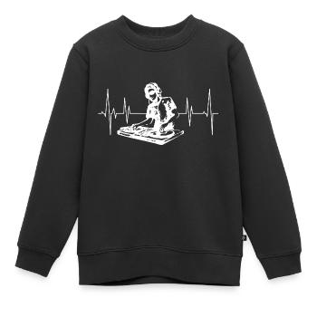 Dj an den Turns, partytime - Kinder Premium Organic Sweatshirt - Schwarz - Vorne - AI Model Kid Female (0cm)