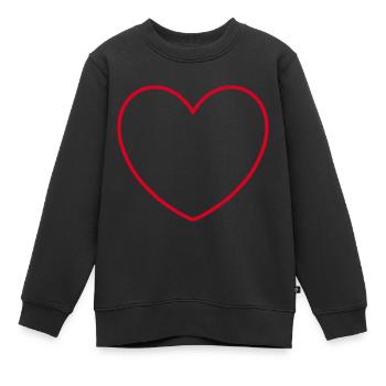 rotes Herz rot Herzen rot Herz Geschenk Muttertag - Kinder Premium Organic Sweatshirt - Schwarz - Vorne - AI Model Kid Female (0cm)