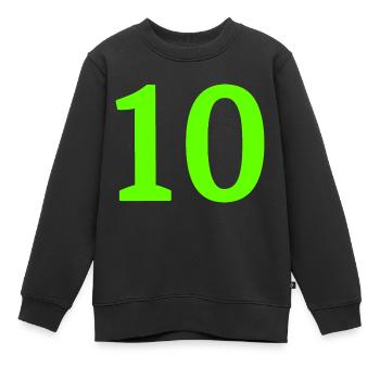 Anzahl 10 - Kinder Premium Organic Sweatshirt - Schwarz - Vorne - AI Model Kid Female (0cm)