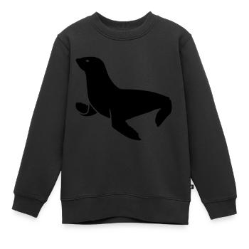 seehund tier - Kinder Premium Organic Sweatshirt - Schwarz - Vorne - AI Model Kid Female (0cm)