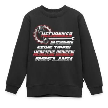 Mechaniker Mechatroniker Landmaschinen Werkstatt - Kinder Premium Organic Sweatshirt - Schwarz - Vorne - AI Model Kid Female (0cm)