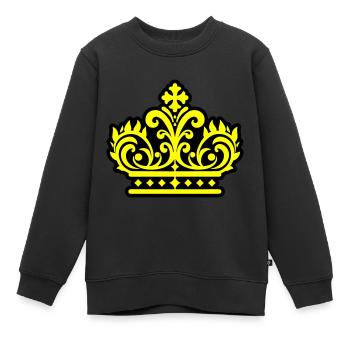 Symbole de la couronne - Sweat Premium enfant bio - noir - Devant - AI Model Kid Female (0cm)