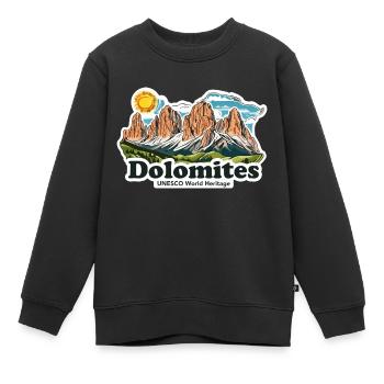Vintage Dolomiten Sonnenuntergang Andenken - Kinder Premium Organic Sweatshirt - Schwarz - Vorne - AI Model Kid Female (0cm)