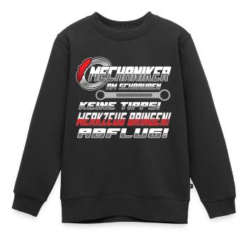 Mechaniker Mechatroniker Landmaschinen Werkstatt - Kinder Premium Organic Sweatshirt - Schwarz - Vorne - AI Model Kid Female (0cm)