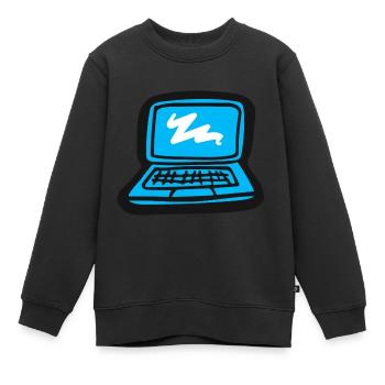 Ordinateur portable de dessin - Sweat Premium enfant bio - noir - Devant - AI Model Kid Female (0cm)
