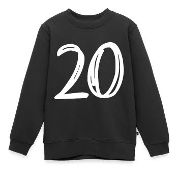 20 ANS. 20e ANNIVERSAIRE. ANNIVERSAIRE 20 ANS. 20 - Sweat Premium enfant bio - noir - Devant - AI Model Kid Female (0cm)