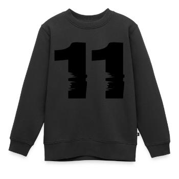 11 Zahl - Kinder Premium Organic Sweatshirt - Schwarz - Vorne - AI Model Kid Female (0cm)