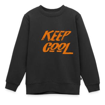 Keep Cool - Orange - Kinder Premium Organic Sweatshirt - Schwarz - Vorne - AI Model Kid Female (0cm)