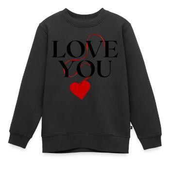 Je t’aime - Sweat Premium enfant bio - noir - Devant - AI Model Kid Female (0cm)