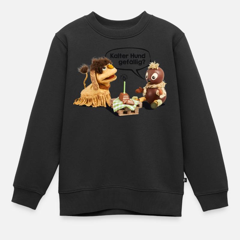 Pittiplatsch & Moppi - Kalter Hund - Kinder Premium Organic Sweatshirt - Schwarz