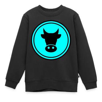 Tête de vache - Sweat Premium enfant bio - noir - Devant - AI Model Kid Female (0cm)