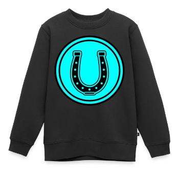 Hufeisen Symbol - Kinder Premium Organic Sweatshirt - Schwarz - Vorne - AI Model Kid Female (0cm)