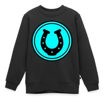 Hufeisen Icon - Kinder Premium Organic Sweatshirt - Schwarz - Vorne - AI Model Kid Female (0cm)