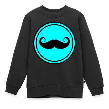 Schnurrbart symbol - Kinder Premium Organic Sweatshirt - Schwarz - Vorne - AI Model Kid Female (0cm)