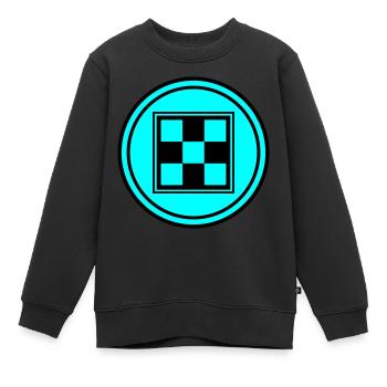 Schachbrett symbol - Kinder Premium Organic Sweatshirt - Schwarz - Vorne - AI Model Kid Female (0cm)