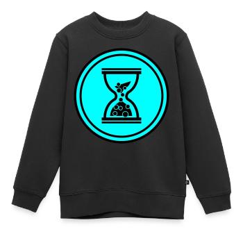 Icône de sablier - Sweat Premium enfant bio - noir - Devant - AI Model Kid Female (0cm)