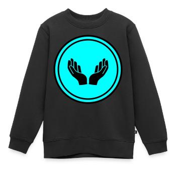 Icône d’icône de mains - Sweat Premium enfant bio - noir - Devant - AI Model Kid Female (0cm)