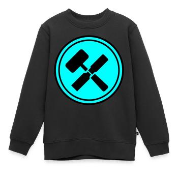 Icône d’outil - Sweat Premium enfant bio - noir - Devant - AI Model Kid Female (0cm)