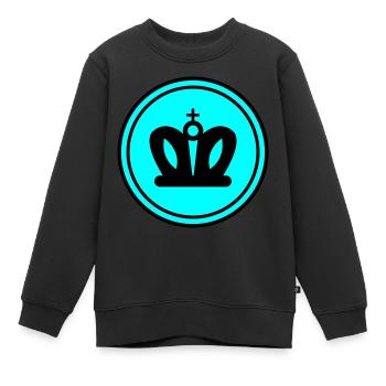 Krone - Kinder Premium Organic Sweatshirt - Schwarz - Vorne - AI Model Kid Female (0cm)