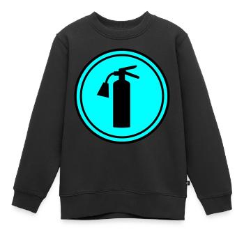 Symbole d’extincteur - Sweat Premium enfant bio - noir - Devant - AI Model Kid Female (0cm)