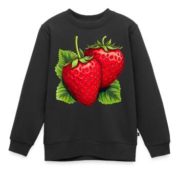 Erdbeere Erdbeeren für einen Erdbeer Liebhaber - Kinder Premium Organic Sweatshirt - Schwarz - Vorne - AI Model Kid Female (0cm)