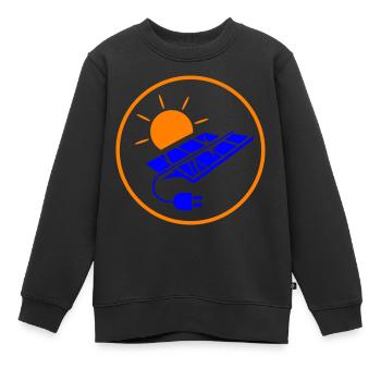 Solar Energie Photovoltaik Anlage Symbol - Kinder Premium Organic Sweatshirt - Schwarz - Vorne - AI Model Kid Female (0cm)