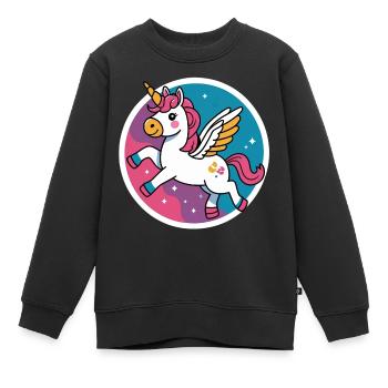 Dreamlike unicorn – rainbow magic for kids - Kids Premium Organic Sweatshirt - black - Front - AI Model Kid Female (0cm)