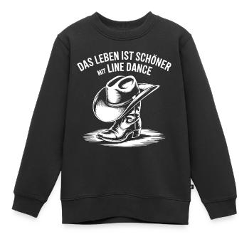 Das Leben ist schöner mit Line Dance - Kinder Premium Organic Sweatshirt - Schwarz - Vorne - AI Model Kid Female (0cm)
