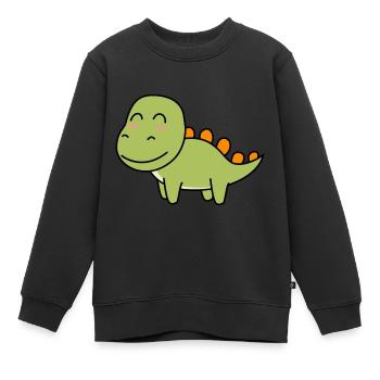 Dinosaurier stegosaurus Comic - Kinder Premium Organic Sweatshirt - Schwarz - Vorne - AI Model Kid Female (0cm)