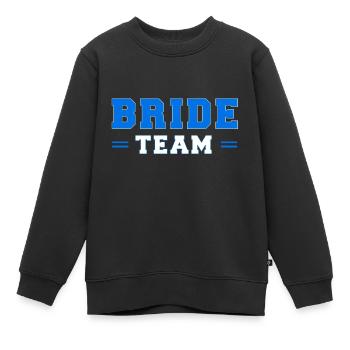 Bride Team Blue W - Sweat Premium enfant bio - noir - Devant - AI Model Kid Female (0cm)