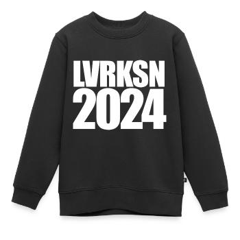 LVRKSN - Leverkusen - Deutscher Meister 2024 - Kinder Premium Organic Sweatshirt - Schwarz - Vorne - AI Model Kid Female (0cm)