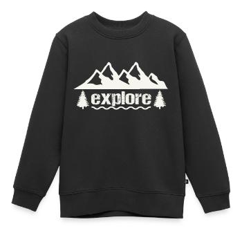 explore - Kinder Premium Organic Sweatshirt - Schwarz - Vorne - AI Model Kid Female (0cm)