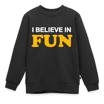 Ich glaube an Spaß: Entscheide dich für Glück und Positivität - Kinder Premium Organic Sweatshirt - Schwarz - Vorne - AI Model Kid Female (0cm)