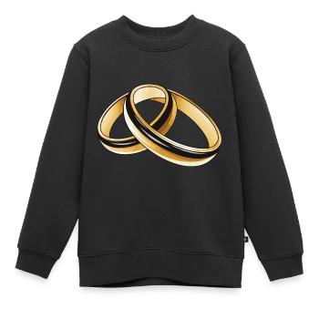 Anneaux de mariage symbole mariage - Sweat Premium enfant bio - noir - Devant - AI Model Kid Female (0cm)