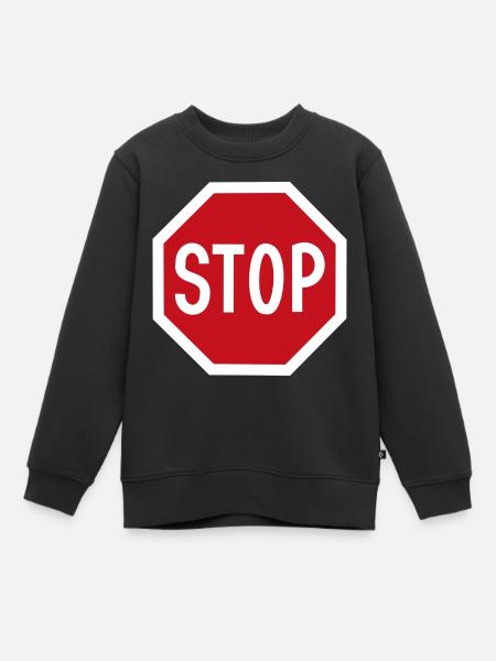 ARRÊTER le panneau d'arrêt du permis de conduire - Sweat Premium enfant bio - noir