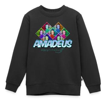 Mozart Pop Art | Cadeau Wolfgang Amadeus Mozart - Sweat Premium enfant bio - noir - Devant - AI Model Kid Female (0cm)