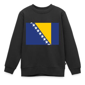 Bosnien und Herzegowina Flagge Wappen - Kinder Premium Organic Sweatshirt - Schwarz - Vorne - AI Model Kid Female (0cm)