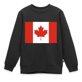 Kanada Flagge Wappen - Kinder Premium Organic Sweatshirt - Schwarz - Vorne - AI Model Kid Female (0cm)
