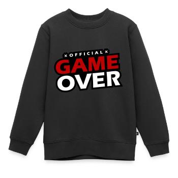 Game Over Slogan - Sweat Premium enfant bio - noir - Devant - AI Model Kid Female (0cm)