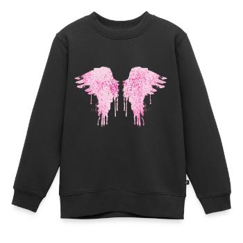 ailes d’ange, rose, ailes colorées, graffiti - Sweat Premium enfant bio - noir - Devant - AI Model Kid Female (0cm)