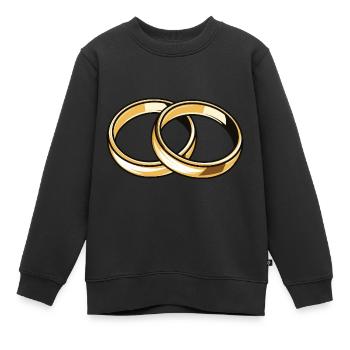 Eheringe Hochzeit - Kinder Premium Organic Sweatshirt - Schwarz - Vorne - AI Model Kid Female (0cm)