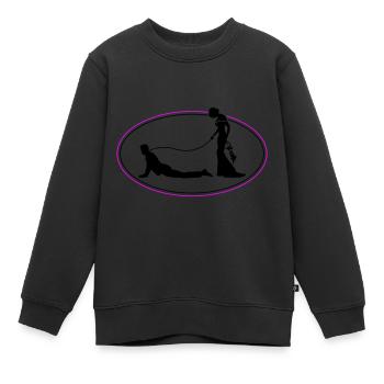 Laisse de mariage jeunes mariés - Sweat Premium enfant bio - noir - Devant - AI Model Kid Female (0cm)