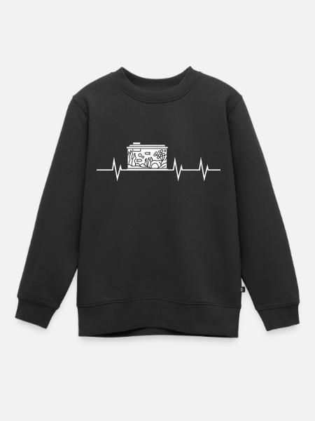 Heartbeat Aquarium - Kinder Premium Organic Sweatshirt - Schwarz