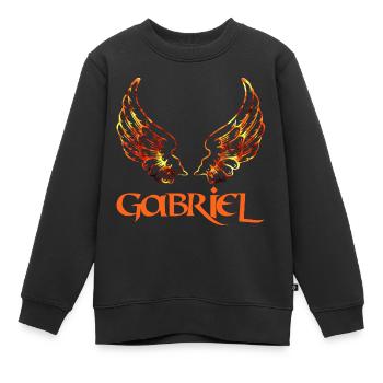 erzengel gabriel feuer - Kinder Premium Organic Sweatshirt - Schwarz - Vorne - AI Model Kid Female (0cm)