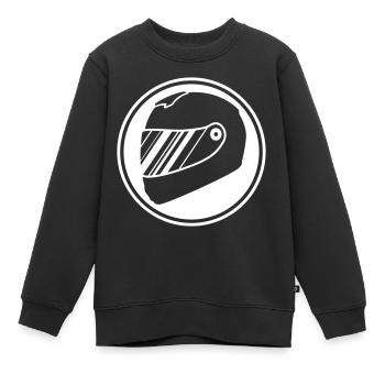 Rennfahrer helm racing - Kinder Premium Organic Sweatshirt - Schwarz - Vorne - AI Model Kid Female (0cm)