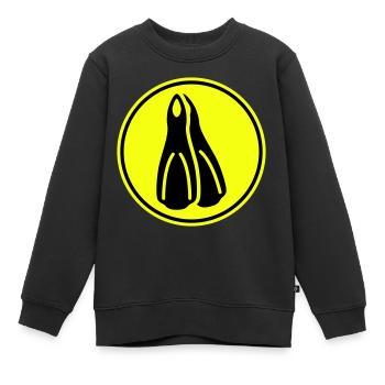 Diving fin circle - Kids Premium Organic Sweatshirt - black - Front - AI Model Kid Female (0cm)