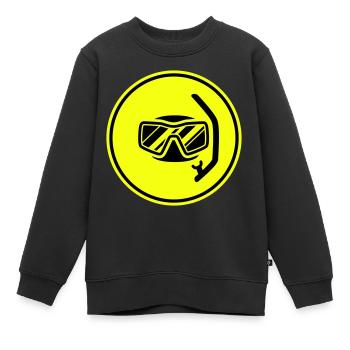 Taucherbrille kreis icon - Kinder Premium Organic Sweatshirt - Schwarz - Vorne - AI Model Kid Female (0cm)
